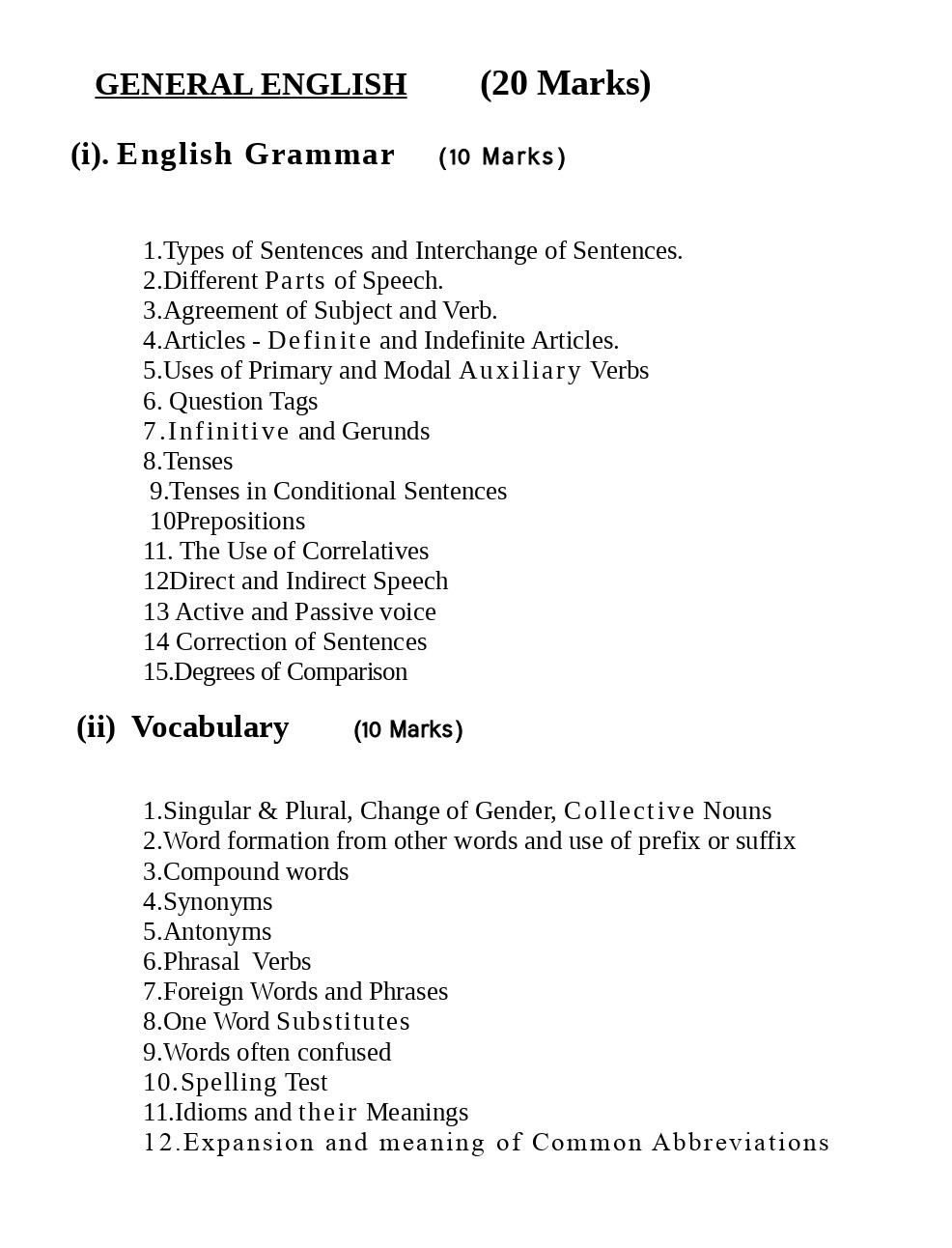 KERAL PSC SI PRELIMS SYLLABUS